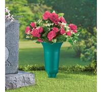 Set Di 2 Resistente Alle Intemperie Verde Memoriale Cimitero Con Fiore Vasi