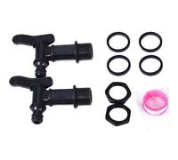 Set di 2 rubinetti per barile di acqua piovana, rubinetto in plastica da 3/4 di pollice per serbatoio di acqua piovana da giardino, valvola