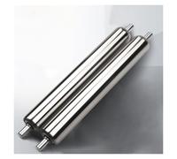 Set di 2 rulli di ricambio per nastri trasportatori in acciaio inox, 25 mm di diametro x 300 mm di lunghezza, resistenti e commerciali per sistemi di trasporto efficienti