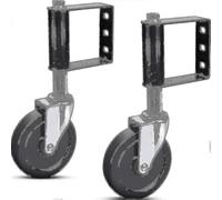 Set di 2 rulli per cancello in gomma per impieghi gravosi da 100 kg di capacitÃ con piastra di montaggio universale, 100 mm