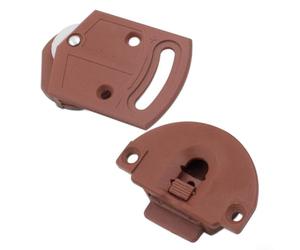 Set di 2 rulli per porta scorrevole in ABS stile vintage con ruote silenziose in nylon, design in altezza regolabile, fori per viti svasati per un movimento fluido della porta dei mobili, marrone Fra