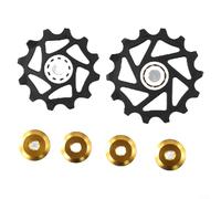 Set di 2 ruote dentate con cuscinetti in ceramica 12T e 14T per deragliatori posteriori SRAM AXS, colore: oro
