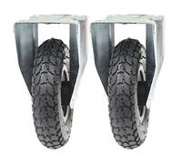 Set di 2 ruote fisse pneumatiche da 200 mm in plastica da 100 kg.