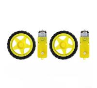 Set di 2 ruote in plastica da 6 V per TT DC Gear Motor per Arduino | Funzionamento a 6 V, rapporto 1:48, Easy Breadboard Fit, plastica, ideale per codifica Arduino