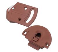Set di 2 ruote per porta scorrevole in plastica ABS con ruota in nylon | Altezza regolabile e silenziosa per ante scorrevoli di mobili, marrone con rullo bianco, ricambio per riparazione