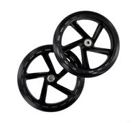 Set di 2 ruote per scooter, in poliuretano, silenziose, 125/145/180/200 mm, con cuscinetti a sfera per carrello, carrello della spesa, passeggino, mobili, sedia a rotelle, nero trasparente (200 mm x