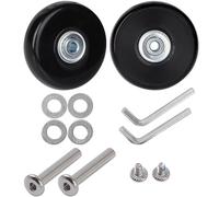 Set di 2 Ruote Valigia di Ricambio Bagagli Sostitutive Trolley con Assi Chiave di Riparazione (60 * 6 * 18mm lunghezza dell'asse: 35mm)