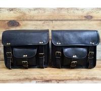 Set Di 2 Rustico pelle Vintage Moto Borsa da Sella Sacchetto Bicicletta 27.9cm