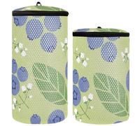 Set di 2 sacchetti per il lavaggio delle scarpe sportive, mirtilli, frutti di bosco, foglie, fiori, sacchetto per la pulizia in rete, motivo mirtilli, bacche, foglie, fiori, 1 taglia, Motivo mirtilli,