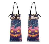 Set di 2 sacchetti per la spazzatura per auto, camion, per Halloween, zucca, incubo viola