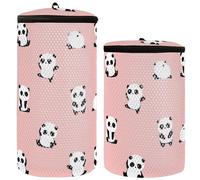 Set di 2 sacchetti per lavaggio scarpe da ginnastica e lavatrice, borsa per scarpe in rete, borsa per lavatrice, orso miao in varie pose, 1 misura, moderna/aderente, Bear Meow in varie pose, 1 size,