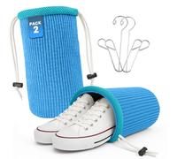 Set di 2 sacchetti per lavatrice, con lacci e ganci asciugati, riutilizzabili, pulizia a 360°, fodera per lavare le scarpe in lavatrice, protezione anti-deformazione, adatta a tutti i tipi di scarpe