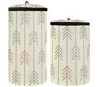 Set di 2 sacchetti per scarpe da lavanderia, per lavatrice, scarpe da ginnastica, per lavare le scarpe, alberi geometrici natalizi, Alberi geometrici di Natale, 1 size, Moderno/adattabile