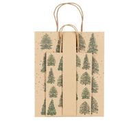 Set di 2 sacchetti regalo con abeti verdi