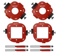 Set di 2 sagome per raggio angolare per router, in lega di alluminio, per lavorazione del legno, 4 pezzi, per uso R10/R15/R20/R25/R30/R35/R40/R50, con taglierina