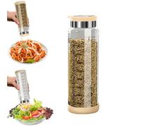 Set di 2 saliera e pepiera, per cucina, in vetro borosilicato alto, coperchi in acciaio inossidabile, copertura interna in silicone, facile da regolare (cachi, 450 ml)