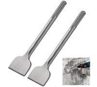 Set di 2 scalpelli per mattonelle in acciaio cromato, 11,02 x 2,95 scalpelli a gambo largo per rimozione di mattoni, cemento, pietra, calcestruzzo con martelli elettrici