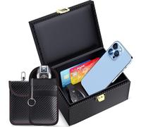 Set di 2 scatole e sacchetti di Faraday, blocca-segnale Keyless Go per chiavi auto, carte di credito e telefoni