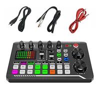 Set di 2 schede audio per podcasting - Versione inglese Professional Live Sound Mixer - Live Streaming DJ Mixer Registrazione audio Broadcasting PC Smartphones Tablet Tumotsit