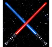 Set di 2 sciabole laser a LED con suono, 7 colori, 2 in 1, spada luminosa, costume di Halloween, articoli per feste per regali di compleanno e cosplay