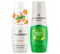 Set di 2 sciroppi per bibite gassate SODASTREAM Mirinda Zero + Limone e Lime.