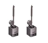 Set di 2 scopino e portascopino per WC, con ventose, con contenitore nascosto, compatto e vassoio antigoccia integrato per la pulizia profonda del bagno (confezione da 2)