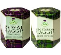 Set di 2 Scozzese Cervo Haggis e Haggis Vegetariano Regali di Cibo Scozzese Piatto Nazionale Scozzese