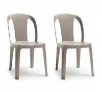 Set di 2 Sedia da Esterno in Resina Color Tortora Impilabile Leggera e Robusta Design Qualità Made in Italy sca-b Tiuana Ideale per Giardino Bar e Ristorante