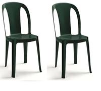 Set di 2 Sedia da Esterno in Resina verde bosco Impilabile Leggera e Robusta Design Qualità Made in Italy sca-b Tiuana Ideale per Giardino Bar e Ristorante