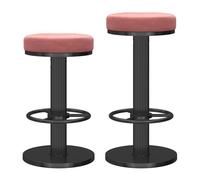Set di 2 sedie da bar moderne regolabili sgabelli da bar imbottiti in velluto con base nera for sala da pranzo bar cucina isola(Pink)
