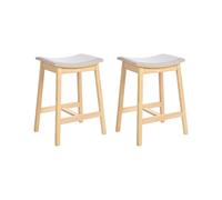 Beliani Set di 2 sedie da bar Seduta imbottita Legno chiaro Beige