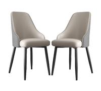 Set di 2 sedie da cucina per la colazione, 17,7" sedie moderne del Medio Secolo, con schienale gambe in metallo e schienale curvo, sedie da ricevimento per cucina sala d'attesa mobili da ufficio