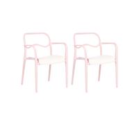 Set di 2 sedie da giardino impilabili in plastica per tutte le stagioni rosa pas