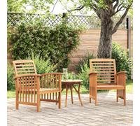 Set di 2 sedie da giardino in legno massello di acacacia, per giardino, terrazza, veranda, durevole, resistente alle intemperie, robuste, portata 110 kg