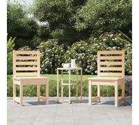 Set di 2 sedie da giardino in legno massiccio di pino non trattato, 50 x 48 x 91,5 cm, resistenti mobili da giardino per terrazza, balcone, sala da pranzo, schienale alto, in legno massello naturale