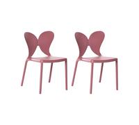Set di 2 sedie da giardino in plastica Materiale sintetico Schienale a farfalla