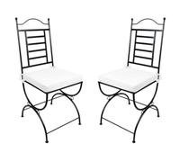 Set di 2 sedie da giardino mediterranee La Linea in ferro nero 100 cm