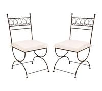 Set di 2 sedie da giardino mediterranee Merida, in ferro, colore nero, 100 cm