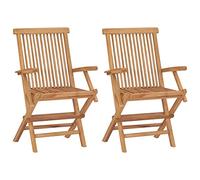 Set di 2 sedie da giardino pieghevoli in legno massello teak, finemente levigate e resistenti alle intemperie, per giardino, mobili da giardino durevoli, portata 110 kg, nessun montaggio