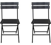 Set di 2 sedie da giardino pieghevoli in plastica "Tenerife" - grigio antracite