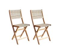 Set di 2 sedie da giardino PROSSEDI Beige Legno d'acacia Pieghevole