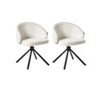 Set di 2 sedie da pranzo con base girevole in bianco Ovalo