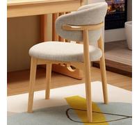 Set di 2 sedie da pranzo, design moderno di metà secolo, sedili imbottiti con gambe in legno, schienale aperto imbottito curvo, comode sedie da cucina