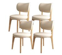 Set di 2 sedie da pranzo ergonomiche moderne, imbottite in pelle, imbottitura in schiuma ad alta densità, design elegante, per sala da pranzo e soggiorno (logg+kaki chiaro)