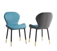 Set di 2 sedie da pranzo imbottite con gambe in metallo, design moderno e confortevole per sala da pranzo