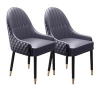 Set di 2 sedie da pranzo imbottite moderne di metà secolo, eleganti poltrone in pelle con schienale, per cucina, soggiorno e spazi di ricevimento per il tempo libero