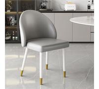 Set di 2 sedie da pranzo in pelle PU con schienale curvo, design senza braccioli, per scrivania, trucco, negoziazione e tempo libero