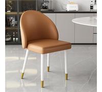 Set di 2 sedie da pranzo in pelle PU con schienale curvo, design senza braccioli, per scrivania, trucco, negoziazione e tempo libero