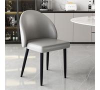 Set di 2 sedie da pranzo in pelle PU con schienale curvo, design senza braccioli, per scrivania, trucco, negoziazione e tempo libero