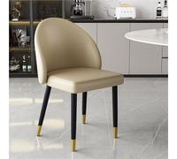 Set di 2 sedie da pranzo in pelle PU con schienale curvo, design senza braccioli, per scrivania, trucco, negoziazione e tempo libero